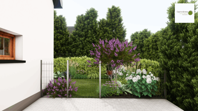 Podkrakowski mały ogród w kształcie litery L