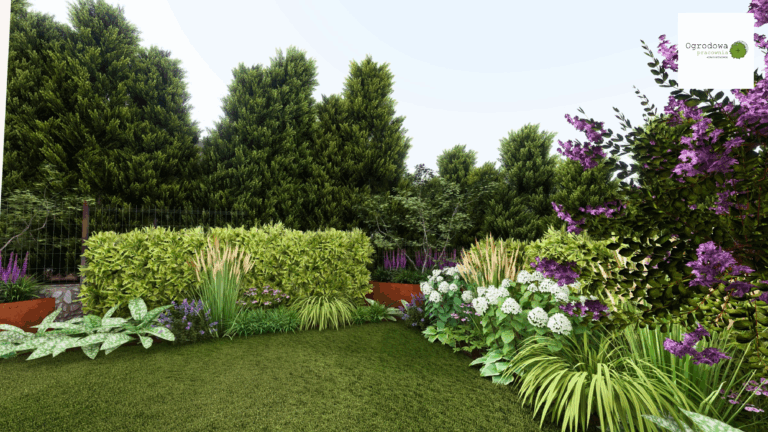 Podkrakowski mały ogród w kształcie litery L