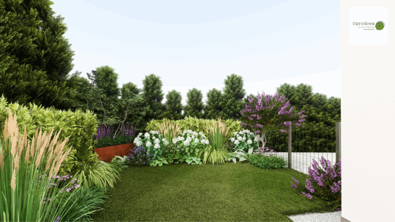 Podkrakowski mały ogród w kształcie litery L