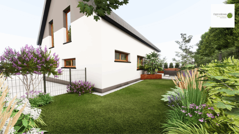 Podkrakowski mały ogród w kształcie litery L